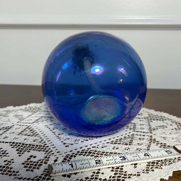 Iridescent purple glass oil lamp - Picture 7 of 10